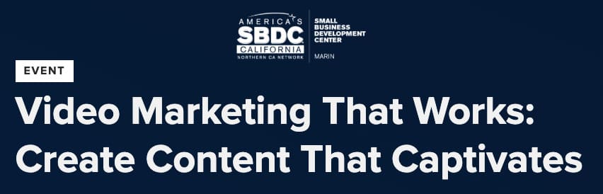 event banner for Video Marketing That Works