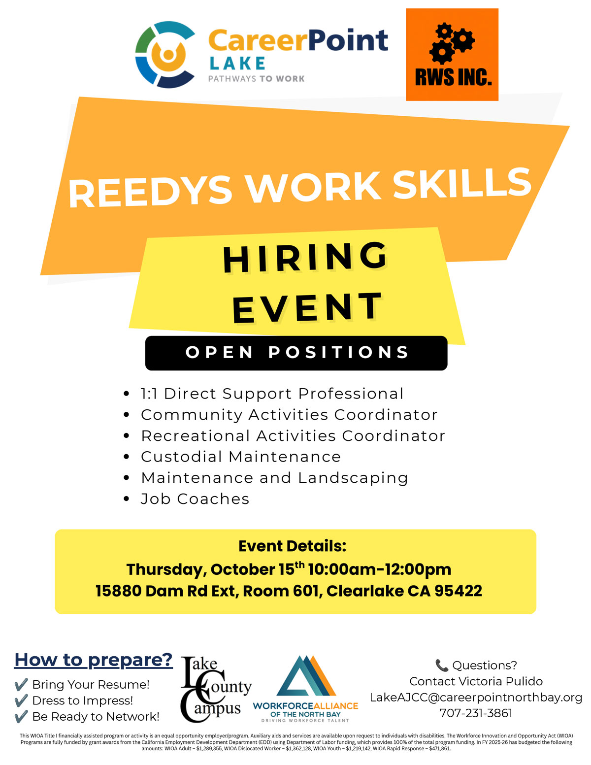 reedys hiring event flyer